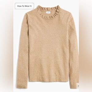 J. Crew Factory NWT Ruffleneck Sweater Heather Mushroom